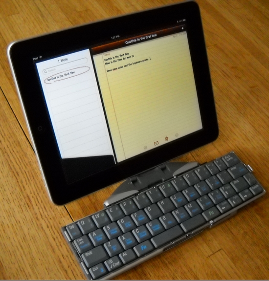  any regular bluetooth wireless keyboard to the iPad iPhone or iPod Touch 